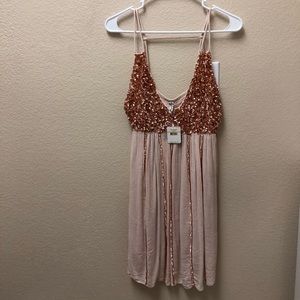 Free People Glitter Girl Sequin Mini Dress